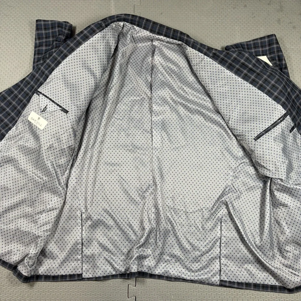 Oak Hill Blazer 4XL Men Gray Glen Plaid Check Basket Weave Sport Coat Jacket NWT